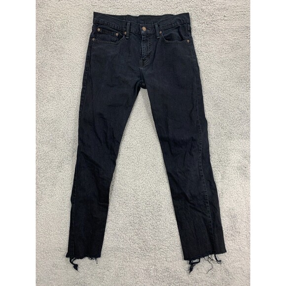 Levi's Other - Levi Strauss 511 32x32 Black Denim Jeans Cut-off Cropped Hem Frayed Distressed